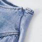Denim Ruffle Overlay Mini Skirt