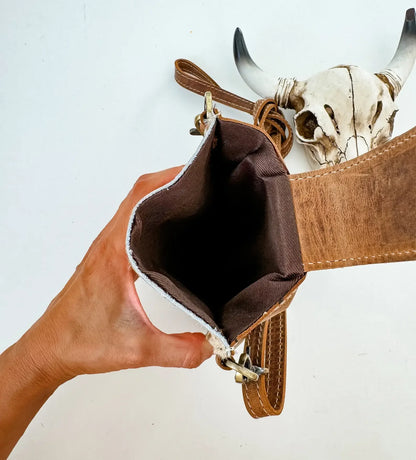 HAYDEE PHONE CROSSBODY mobile Western Tooled Leather Cowhide - Southern Sassy Boutique