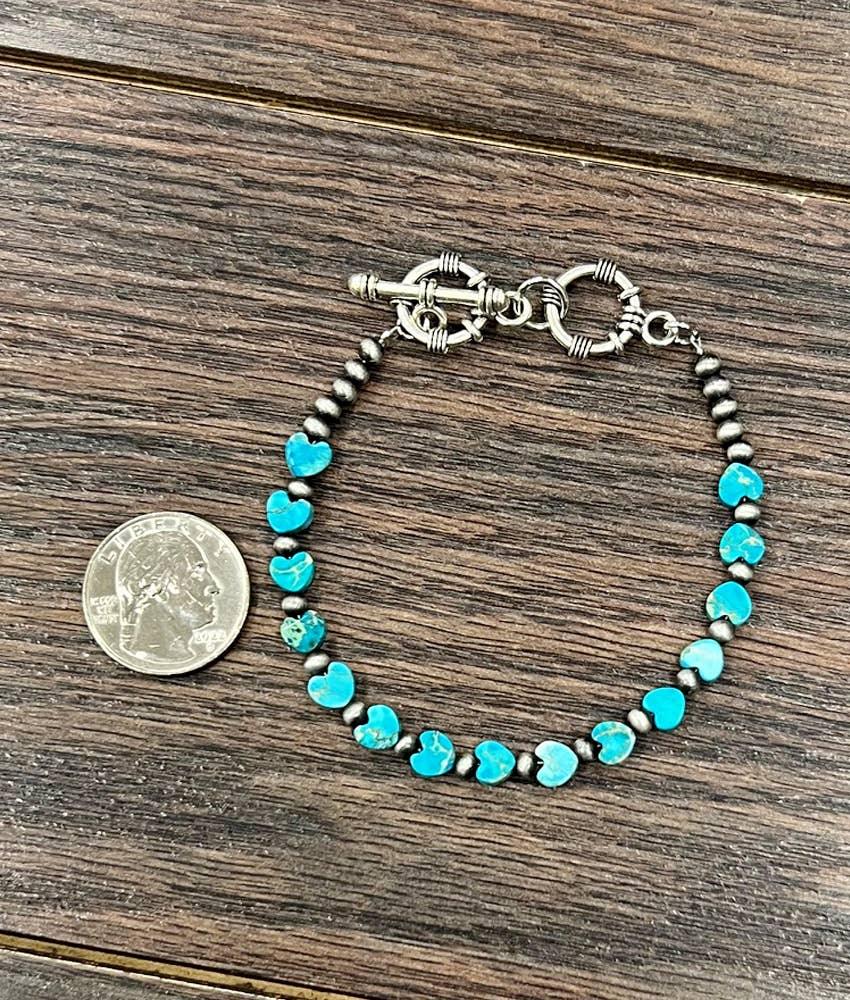 711471, Handmade 6mm Heart Gemstone Adjustable Bracelet - Southern Sassy Boutique