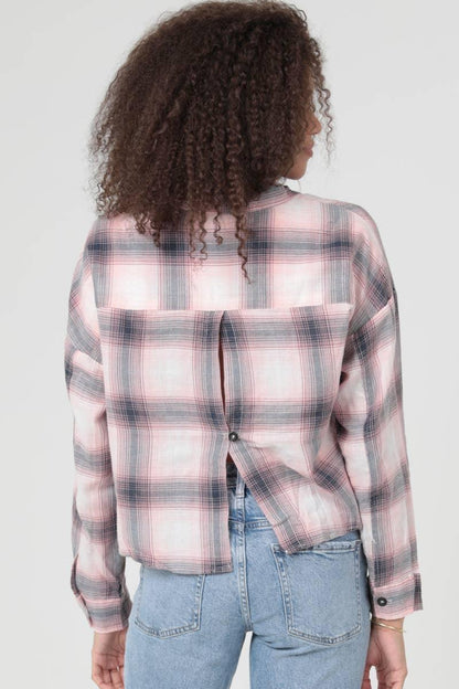 PLAID CROP LENGTH BUTTON FRONT SHIRT - Southern Sassy Boutique