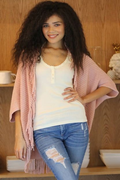 Lace Trim Rib Knit Cami Tank Top