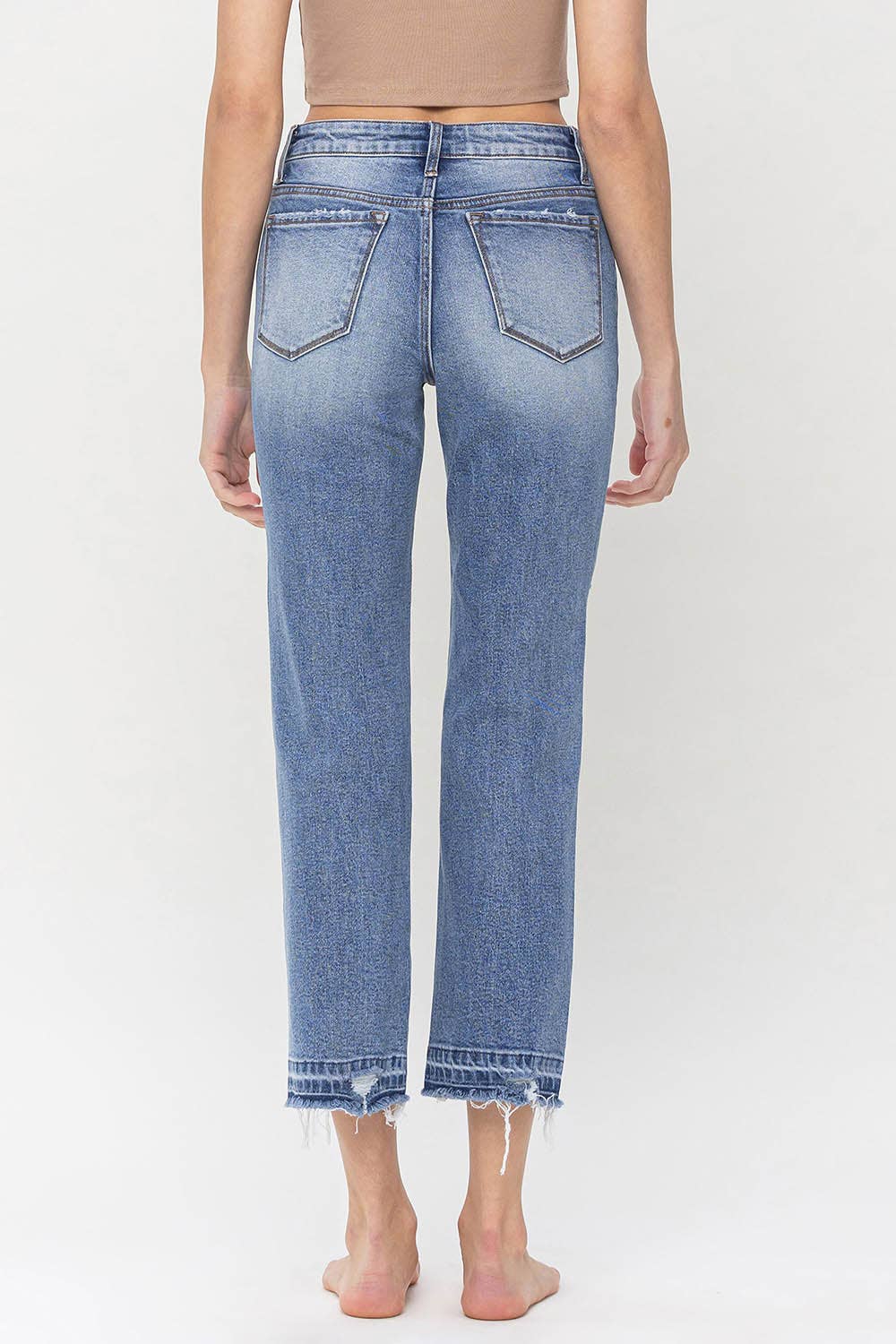 HIGH RISE CROP STRAIGHT JEANS - Southern Sassy Boutique
