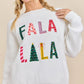 Festive Holiday Falala Embroidered Sweater Knit Top