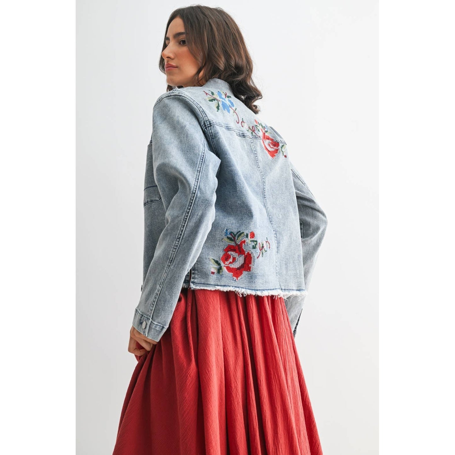 STYLISH EMBROIDERED DENIM JACKET