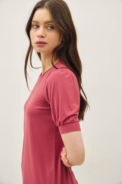 BAMBOO/MODAL ULTRA SOFT VOLUME SLEEVE BASIC TOP