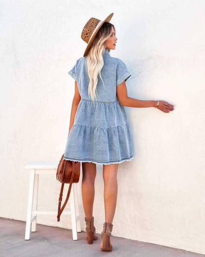 Casual Denim Shirt Dress - Southern Sassy Boutique