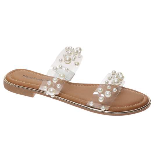 Sense Pierre Dumas Clear Sandal with Pearls