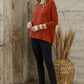 Knit Crew Neck Top Contrast Detail