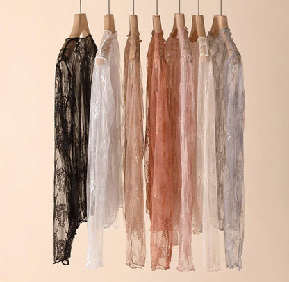 Semi Sheer Mesh Floral Lace Layering See Through Top - Southern Sassy Boutique