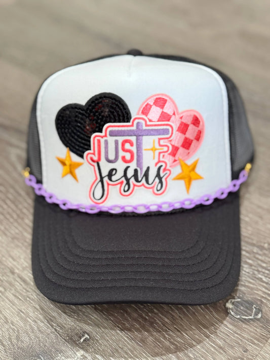 Just Jesus Bright Christian Trucker Hat - Southern Sassy Boutique