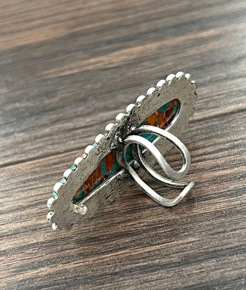 750509, Very-Big! Gemstone Adjustable Ring - Southern Sassy Boutique