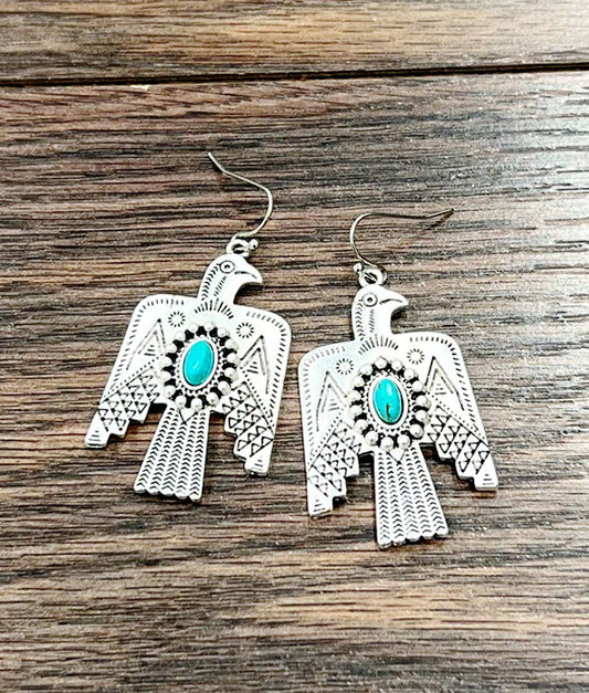 720320, Thunderbird Turquoise Earrings
