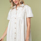 Short Sleeve Solid Denim Dress