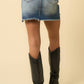 Button Fly Denim Skirt