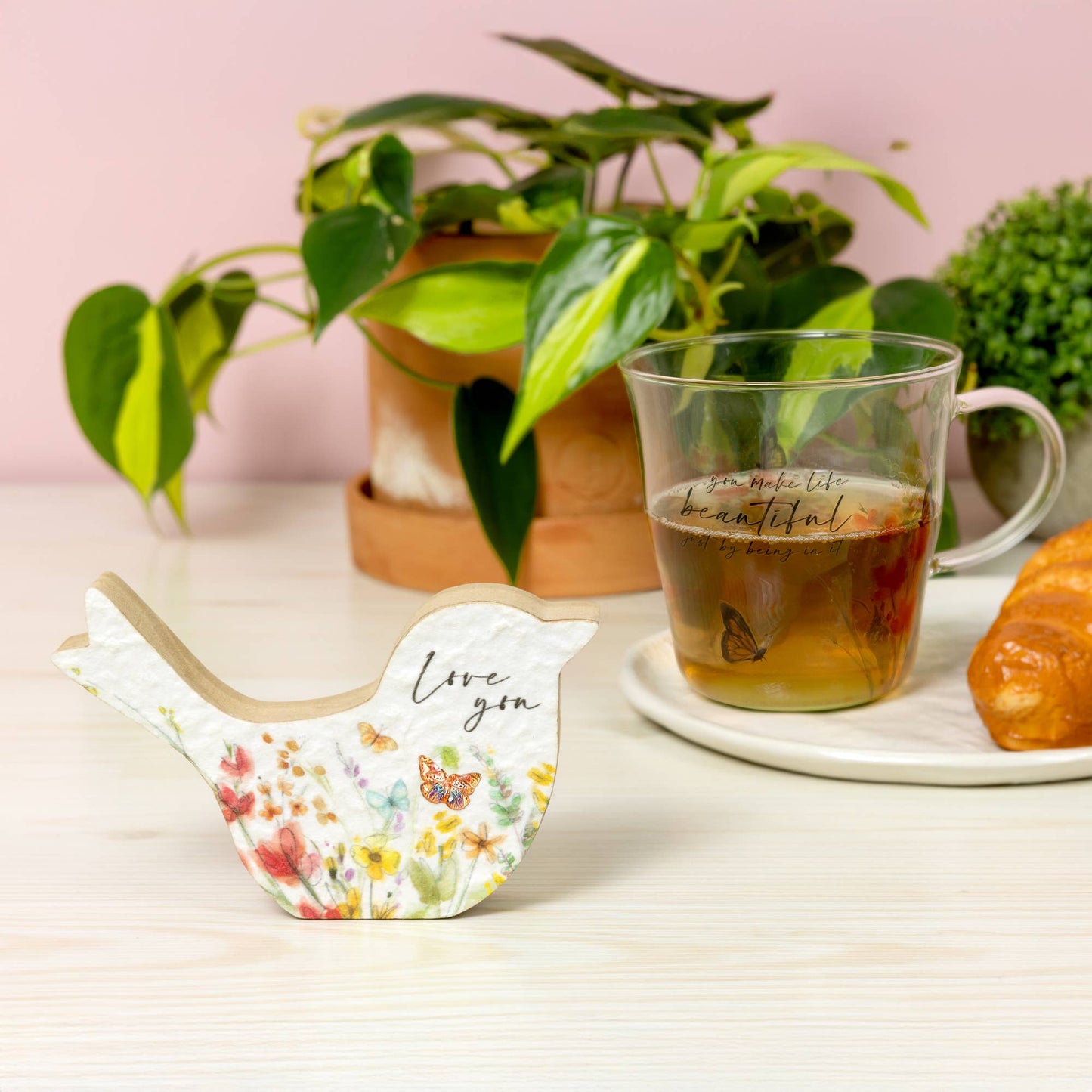 Love You - 3" MDF Bird Plaque