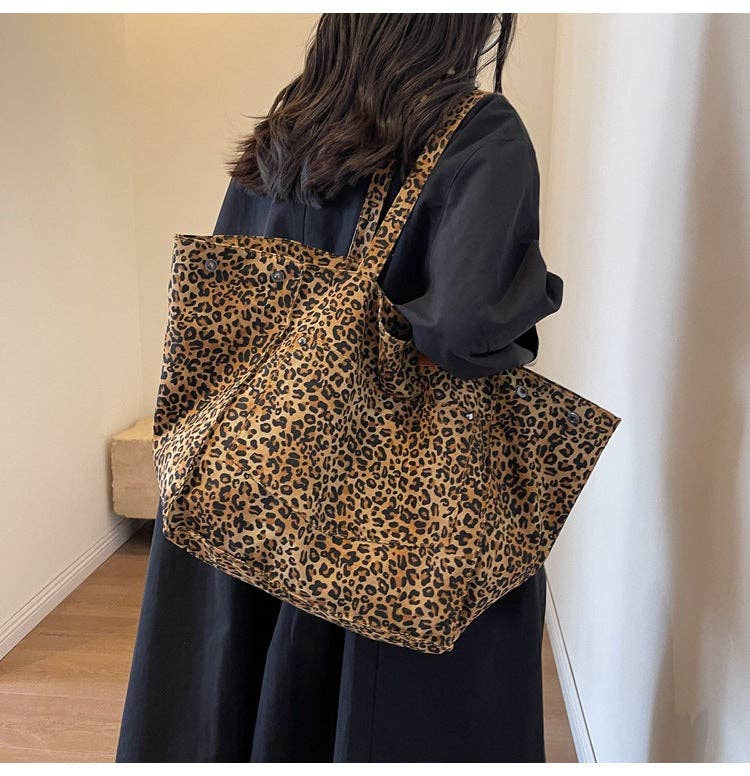 Leopard Print Shoulder Bag Large Capacity Tote Bag