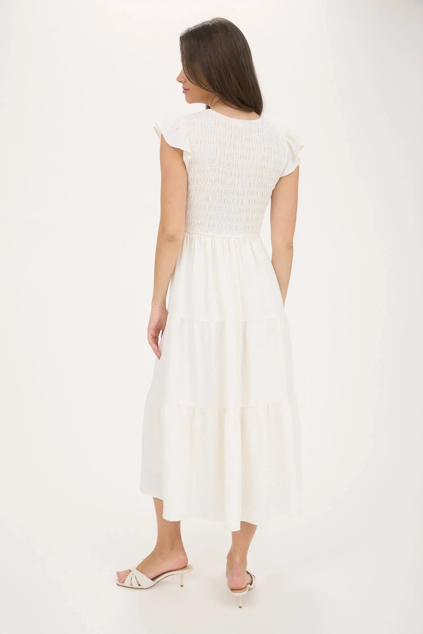 FLUTTER SLEEVE MAXI DRESS - Southern Sassy Boutique