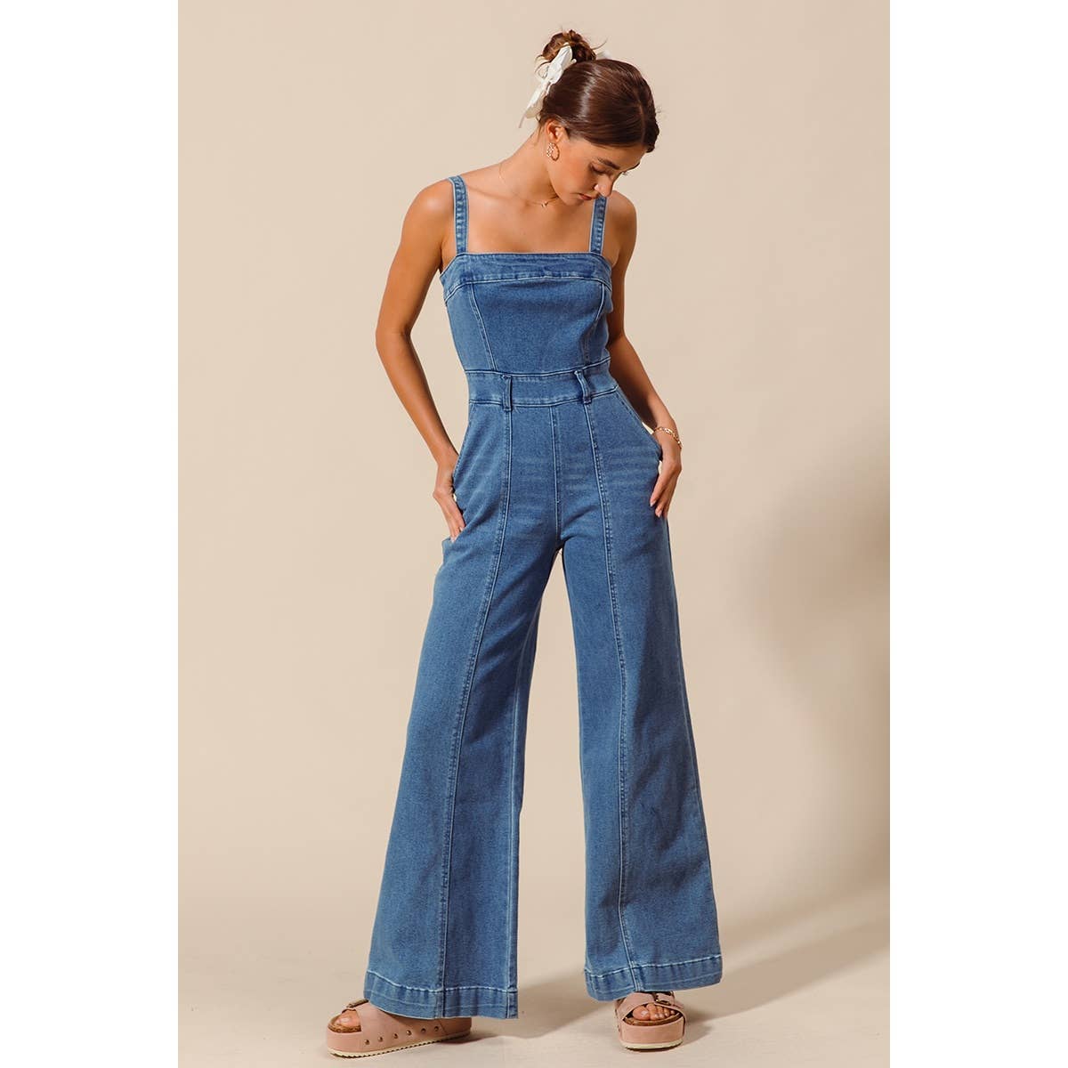Washed Denim Jumpsuit