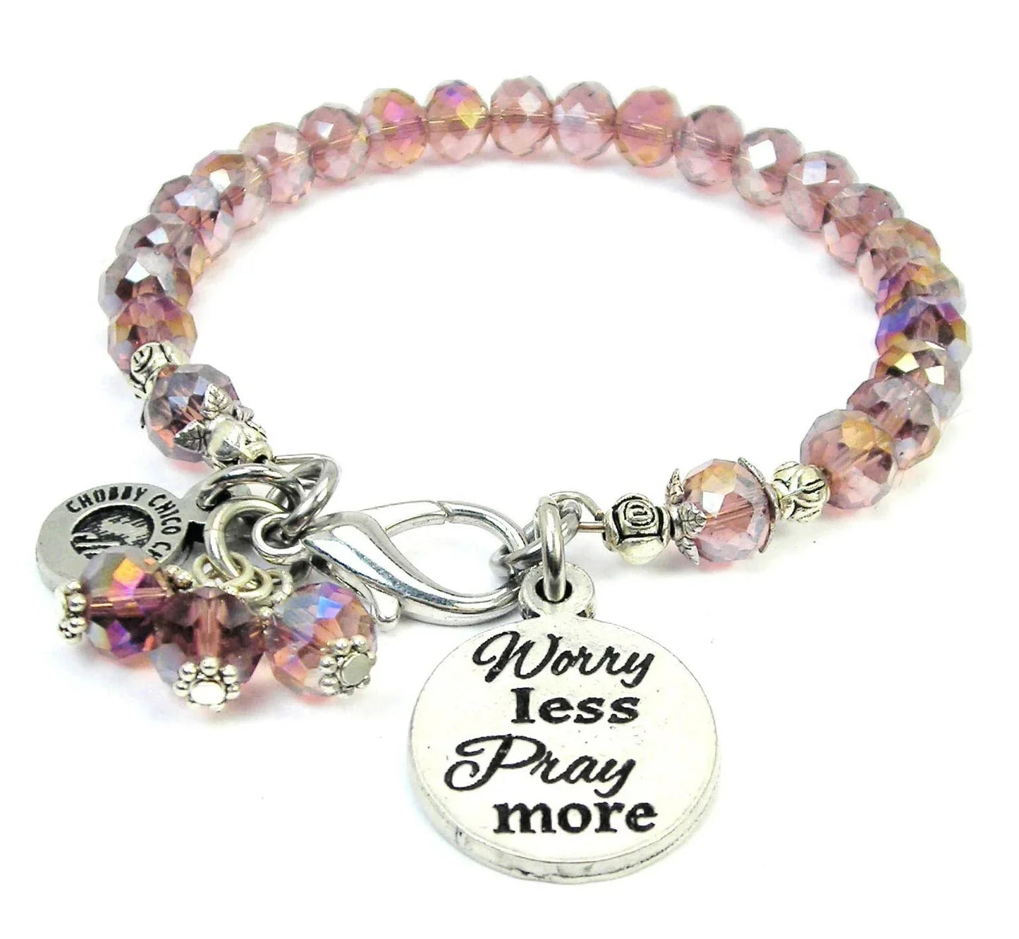Worry Less Pray More Splash Of Color Crystal Bracelet - Southern Sassy Boutique