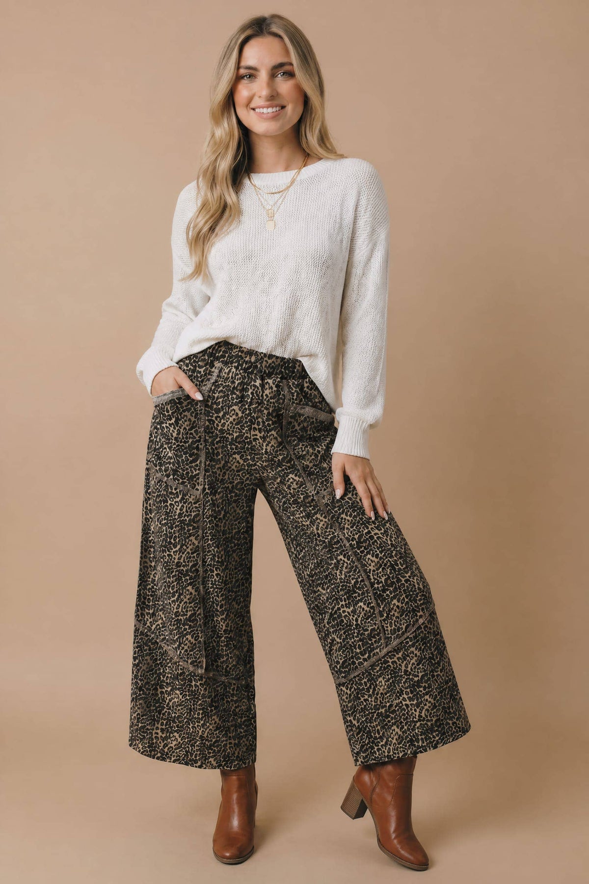 Leopard Print French Terry Pants