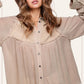 Soft Washed Button Down Waffle Textured Gauze Shirts