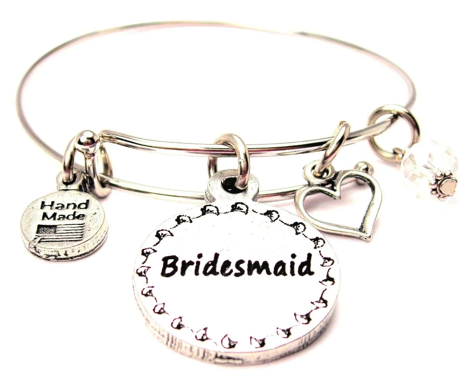 Bridesmaid Circle Expandable Bangle Bracelet Weddings Love - Southern Sassy Boutique
