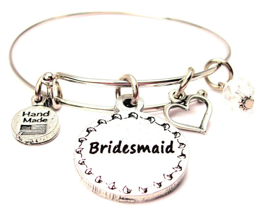 Bridesmaid Circle Expandable Bangle Bracelet Weddings Love - Southern Sassy Boutique