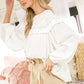 Lace-Up Back Detail Swiss Dot Patterned Blouse