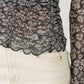 Lettuce Hem Mesh Print Top