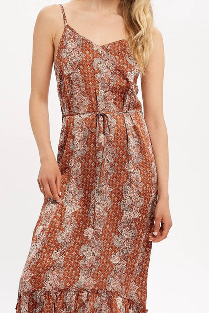 Printed Slit Dress - Southern Sassy Boutique