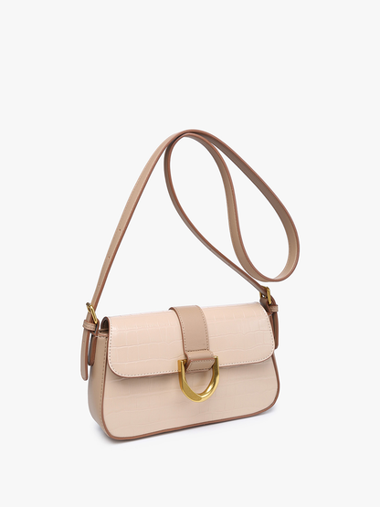 Lima Croc-Embossed Satchel/Shoulder Bag