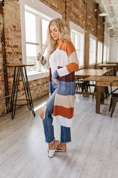 Knit Color Block Cardigan - Southern Sassy Boutique