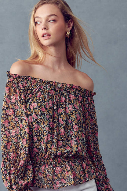 Off-Shoulder Floral Top