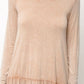 Ruffle Hem Long Sleeve Top