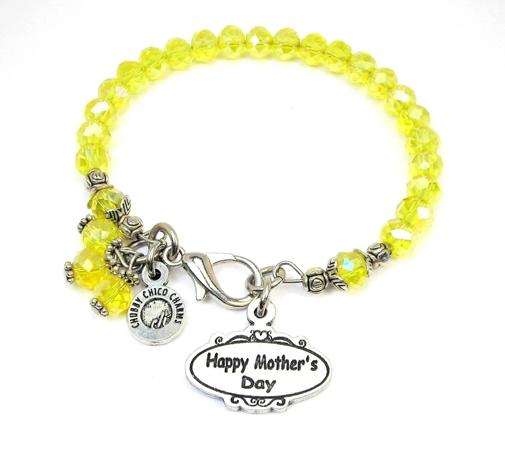 Happy Mother's Day oval Splash Of Color Crystal Bracelet - Southern Sassy Boutique