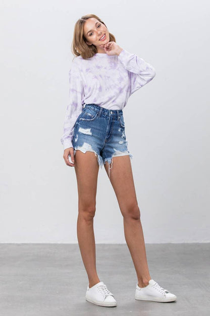 HIGH RISE DENIM SHORTS - Southern Sassy Boutique