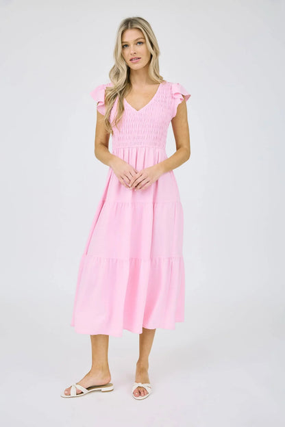 FLUTTER SLEEVE MAXI DRESS - Southern Sassy Boutique