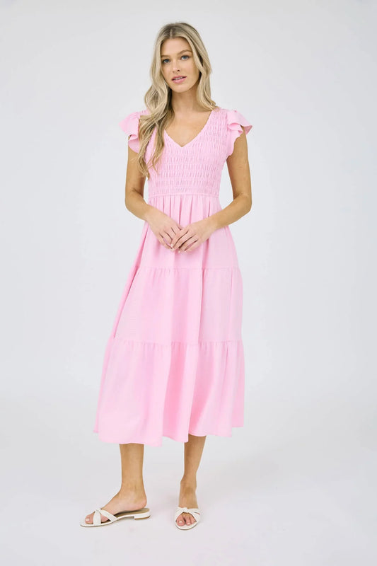 FLUTTER SLEEVE MAXI DRESS - Southern Sassy Boutique