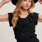 EYELET SWEATER KNIT TOP