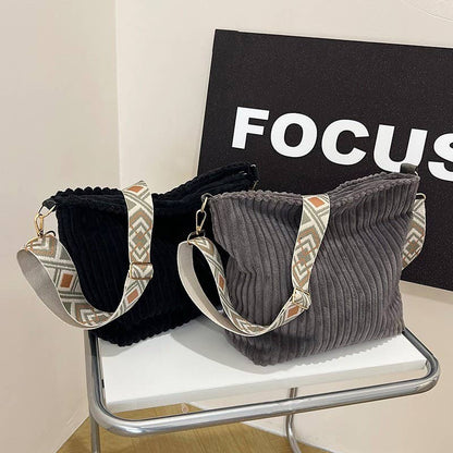 Corduroy AZTEC Guitar Shoulder Strap Tote Bag