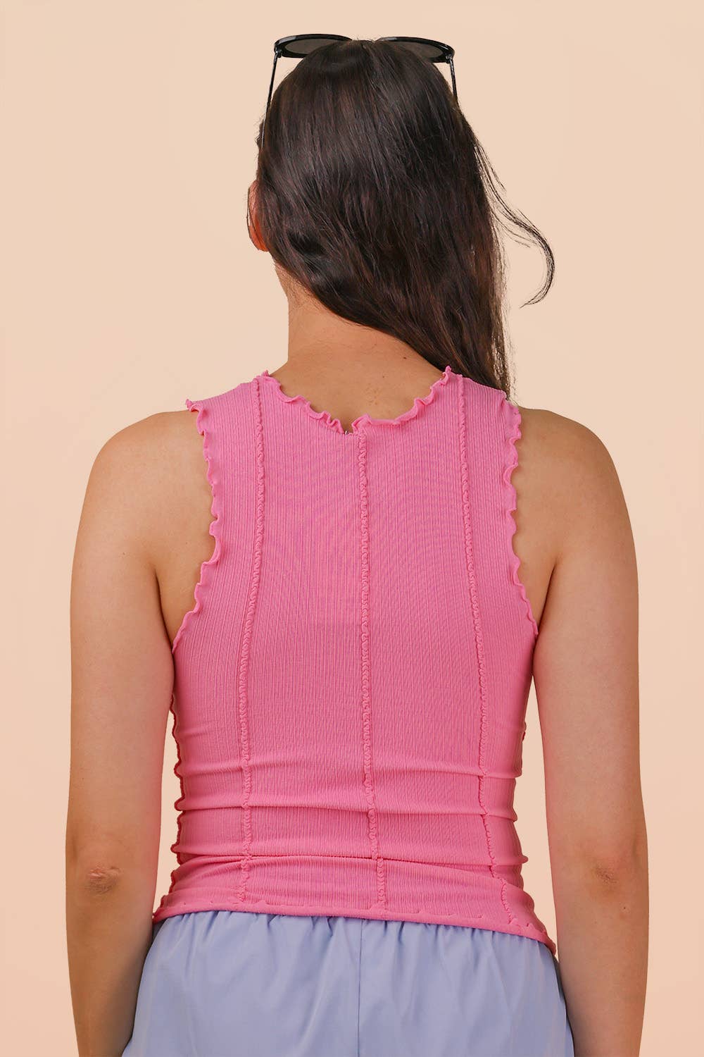 Lettuce Hem Casual Fitted Knit Top
