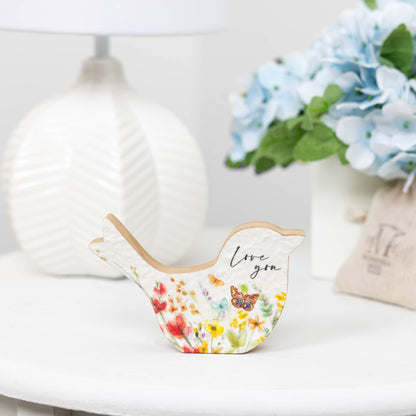 Love You - 3" MDF Bird Plaque