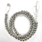 Silver Beaded Cord Charging Cable 2 in 1 Charger