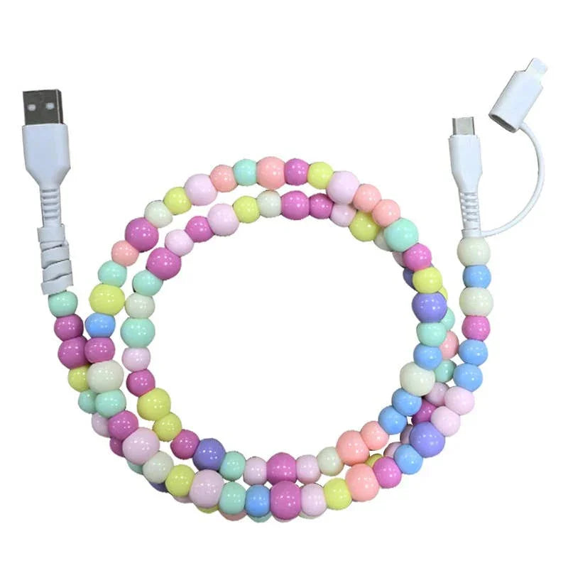 Colorful Beaded 2-in-1 Fast Charging Cable - Southern Sassy Boutique