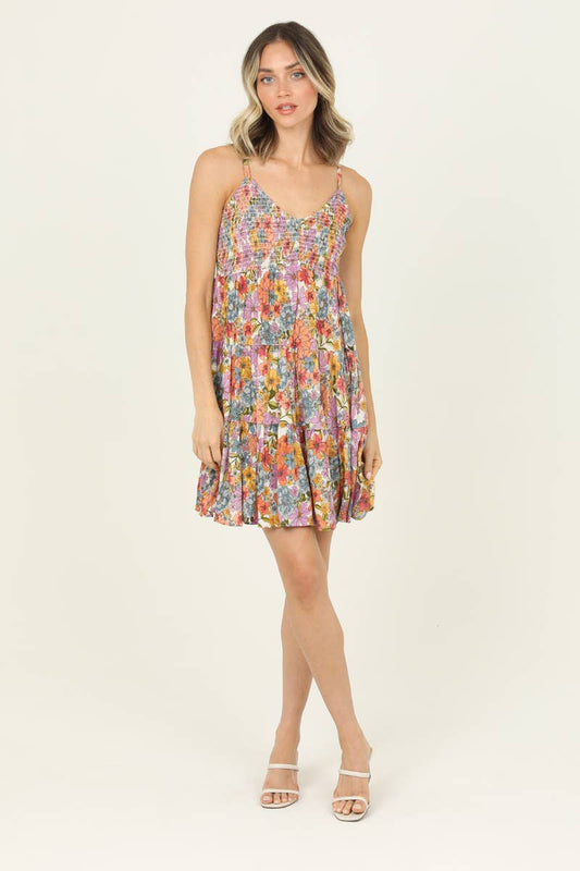 Boho Smocked Bust Tiered Sundress