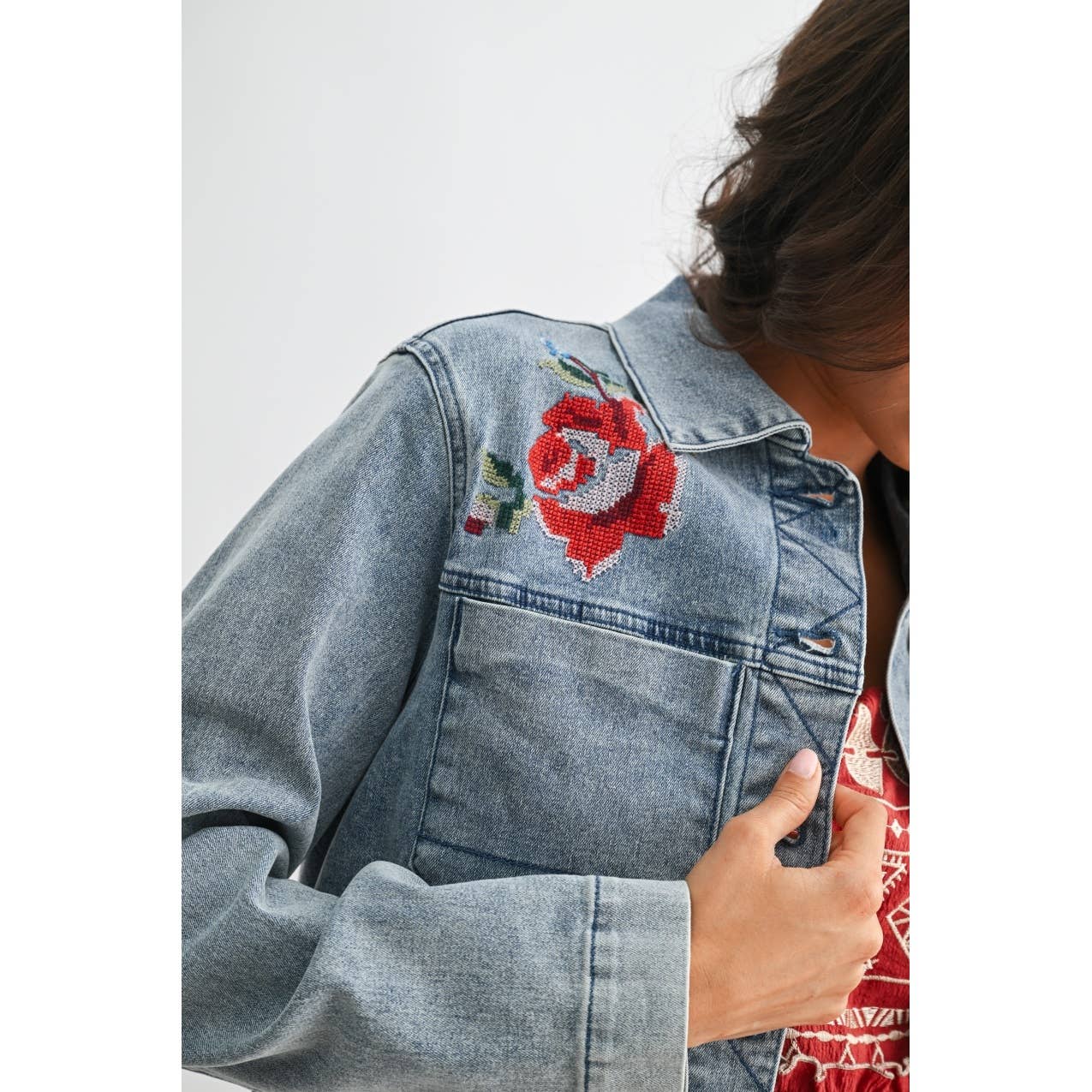 STYLISH EMBROIDERED DENIM JACKET