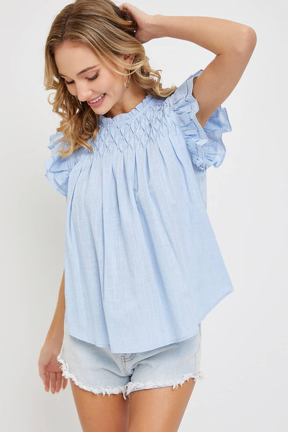 Smoked Ruffle Pullover Top