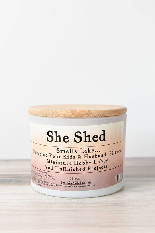 She Shed Conversation Wood Wick Candle