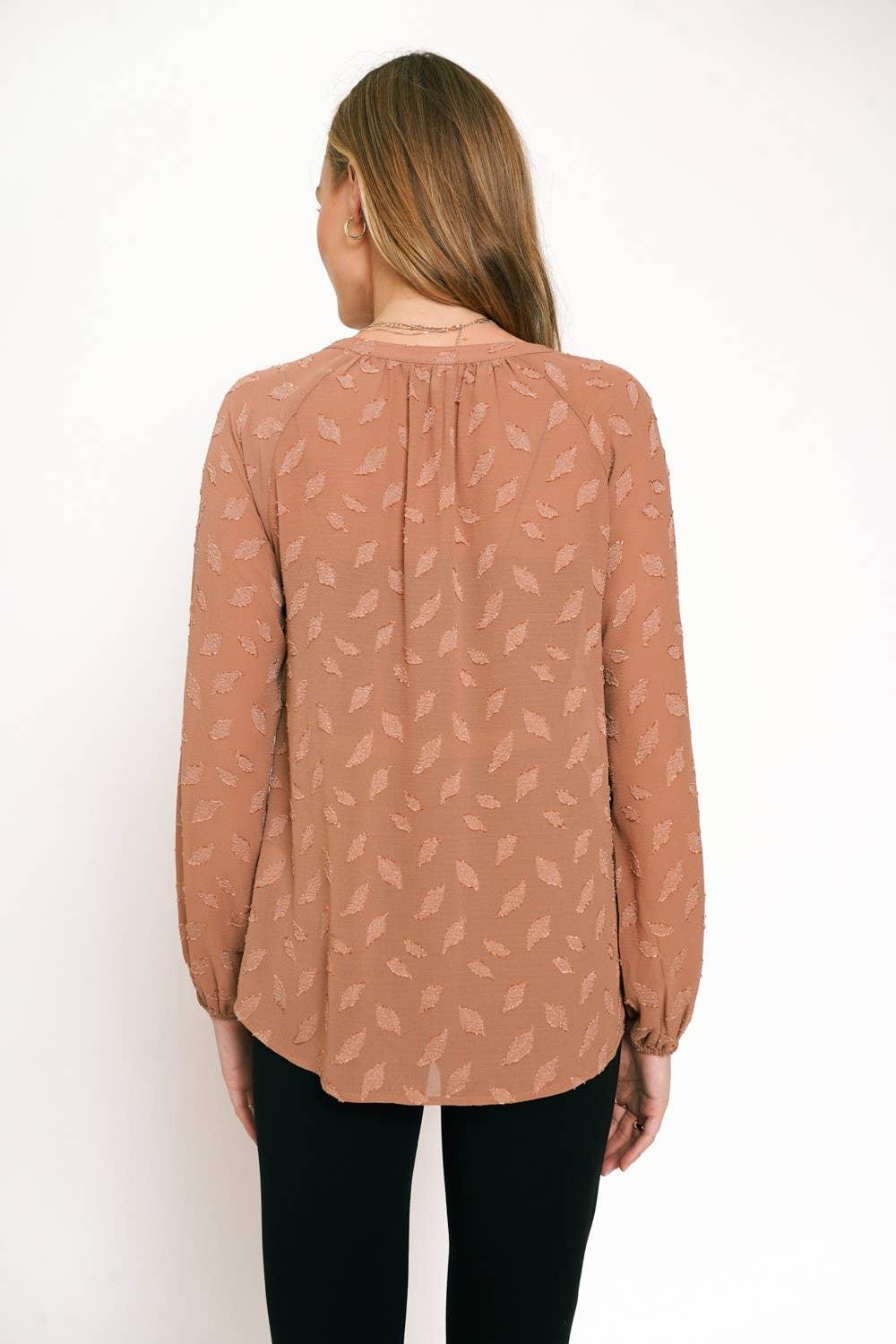 Jacquard Blouse - Southern Sassy Boutique