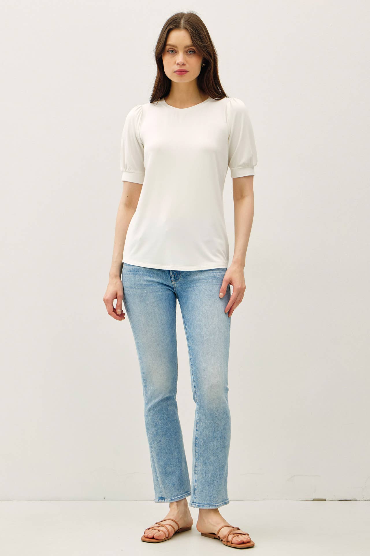 BAMBOO/MODAL ULTRA SOFT VOLUME SLEEVE BASIC TOP